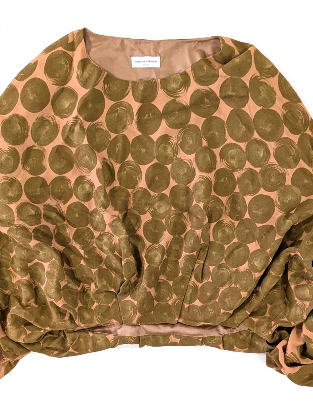 DRIES VAN NOTEN Sample Blouse Pink Green Digital Print Size M Viscose - Abstract